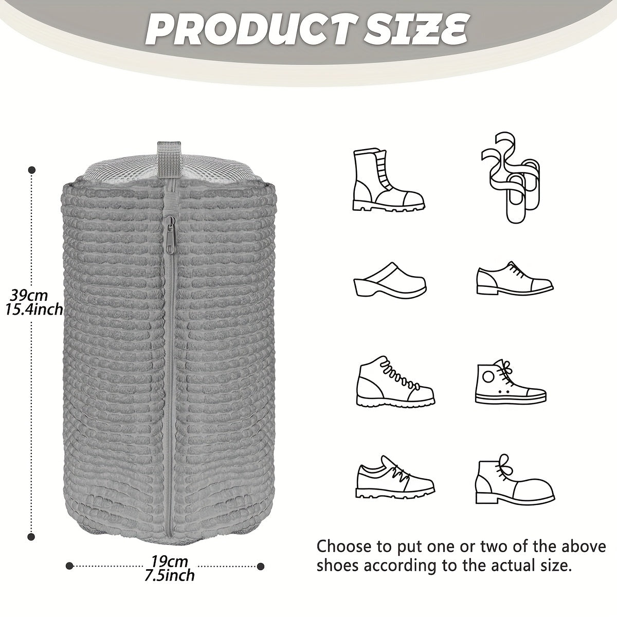 Machine-Washable Chenille Fiber Shoe Laundry Bag – Gentle, Reusable, Eco-Friendly