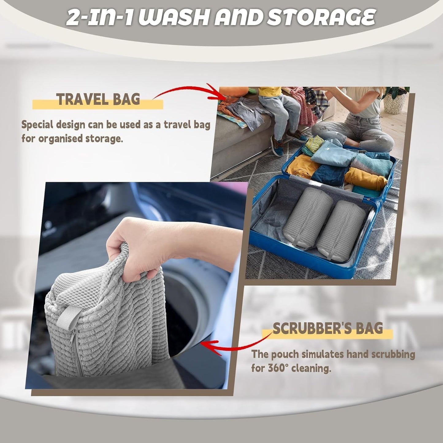 Machine-Washable Chenille Fiber Shoe Laundry Bag – Gentle, Reusable, Eco-Friendly