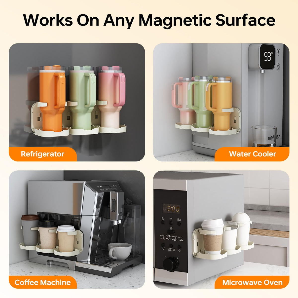 Magnetic Water Bottle Holder for Fridge – Foldable Tumbler Organizer