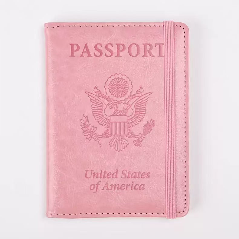 RFID Blocking Passport Holder with Card & Pen Slots – Travel Wallet for Men & Women