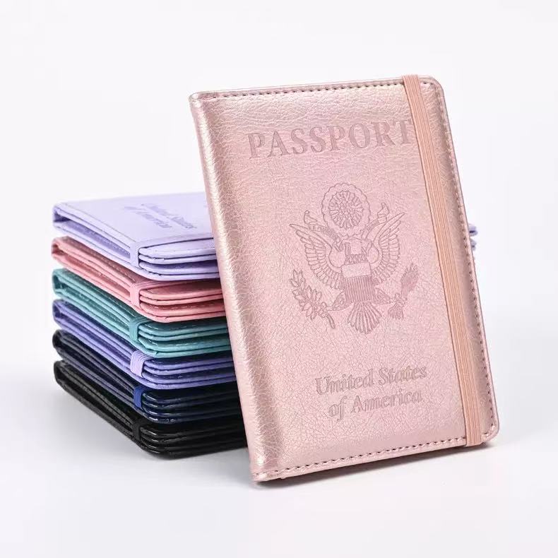 RFID Blocking Passport Holder with Card & Pen Slots – Travel Wallet for Men & Women