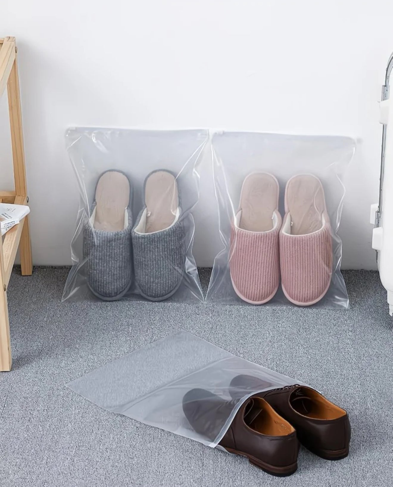 Dustproof & Waterproof Clear Waterproof Shoe Bag with Zipper