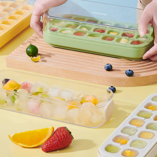 Press-Type Ice Cube Trays for Home Ice Storage and Making,Food-Grade Silicone