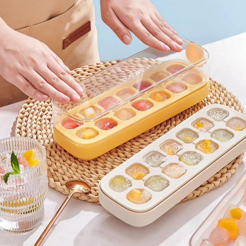 Press-Type Ice Cube Trays for Home Ice Storage and Making,Food-Grade Silicone
