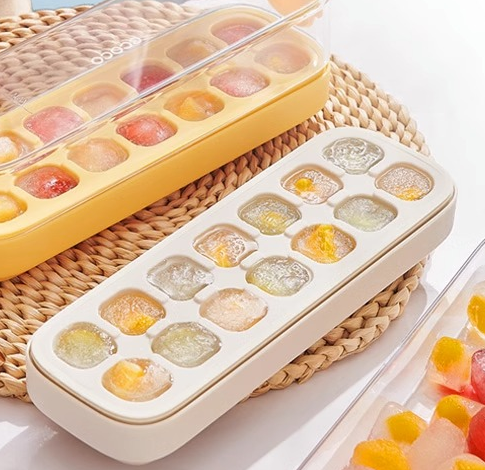 Press-Type Ice Cube Trays for Home Ice Storage and Making,Food-Grade Silicone