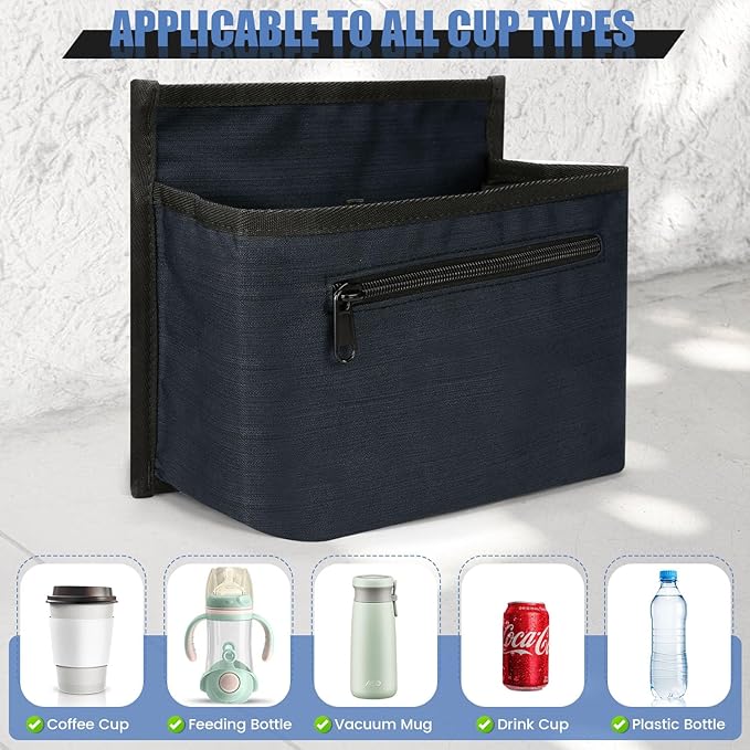 Hands-Free Luggage Cup Holder – Travel Drink Caddy for Coffee Mugs & Tumblers, Perfect Gift for Travelers & Crew