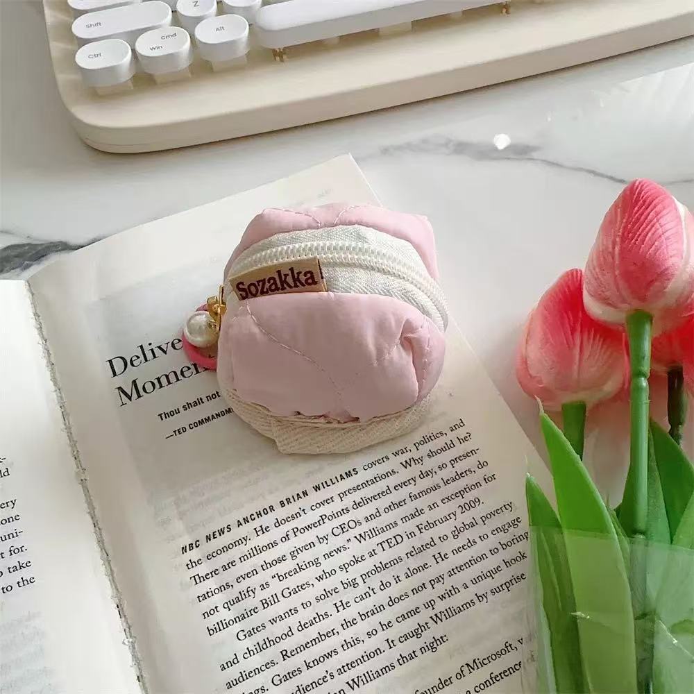 Mini Fluffy Bunny Pouch – Soft Plush Bag for AirPods, Jewelry, Coins & More