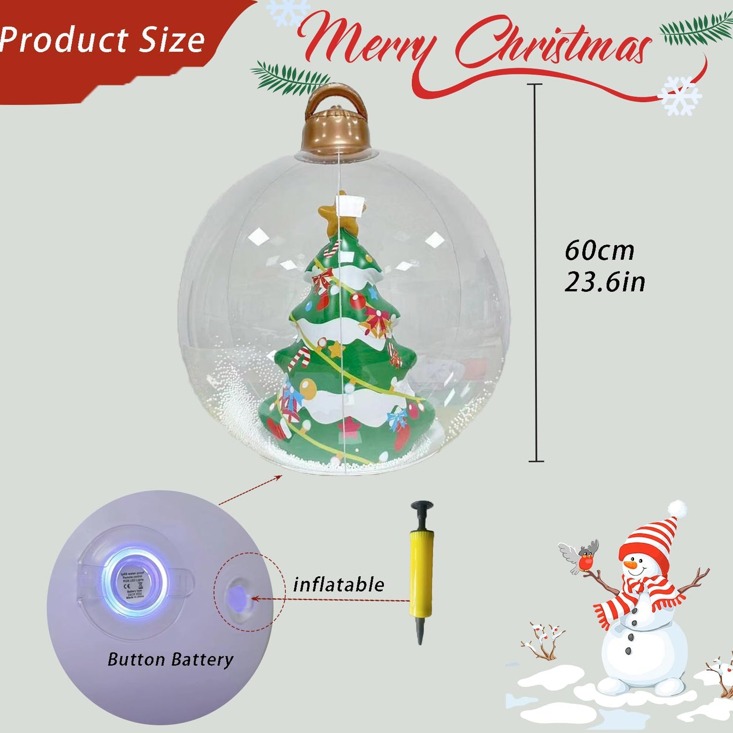 23.6 Inches Giant Inflatable Christmas Balls