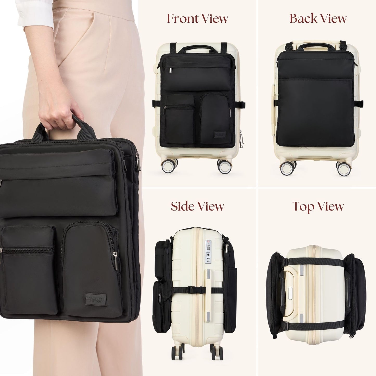 Luggage Handle Hanging Bag for Suitcases– Travel & Business Luggage Organizer