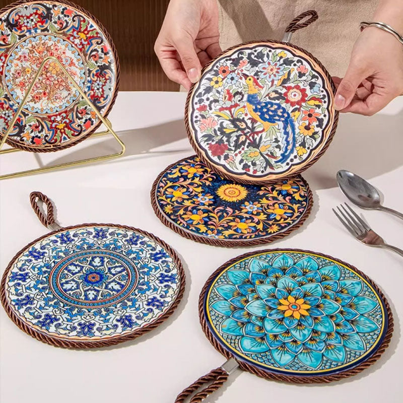 Vintage Enamel Ceramic Heat-Resistant Mat