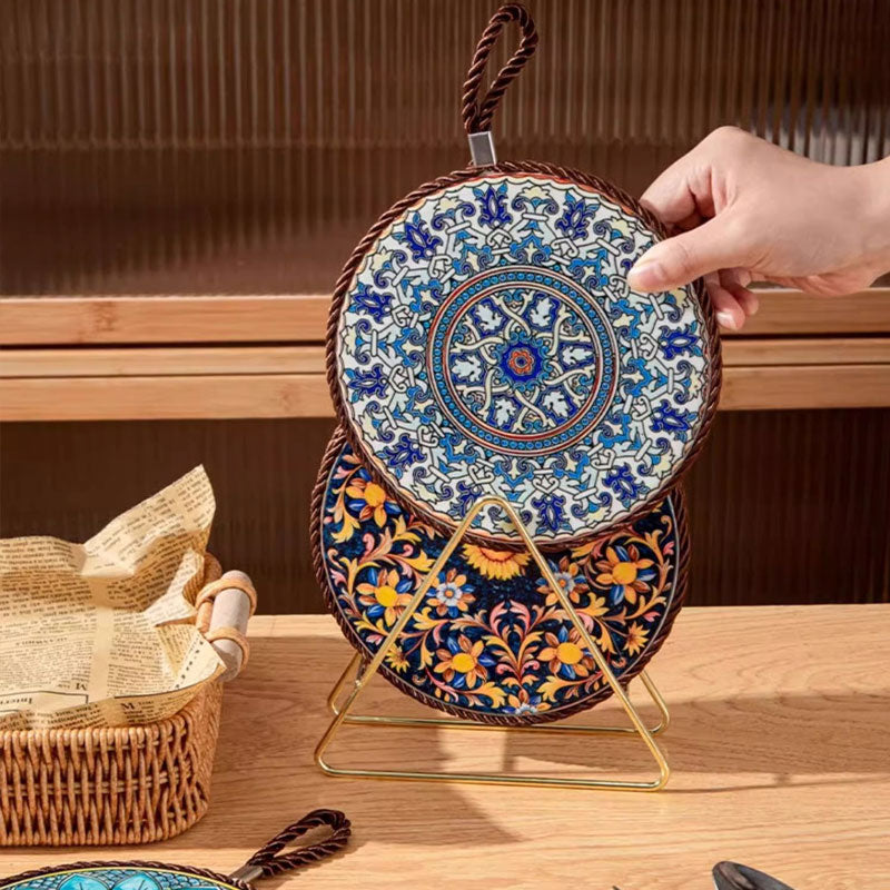 Vintage Enamel Ceramic Heat-Resistant Mat