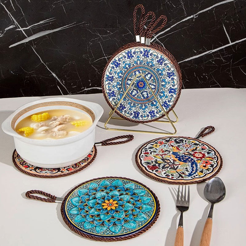 Vintage Enamel Ceramic Heat-Resistant Mat