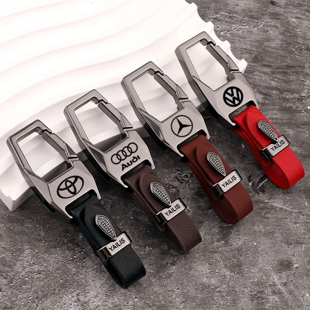 Premium Car Keychain Pendant – Zinc Alloy & Leather Key Ring