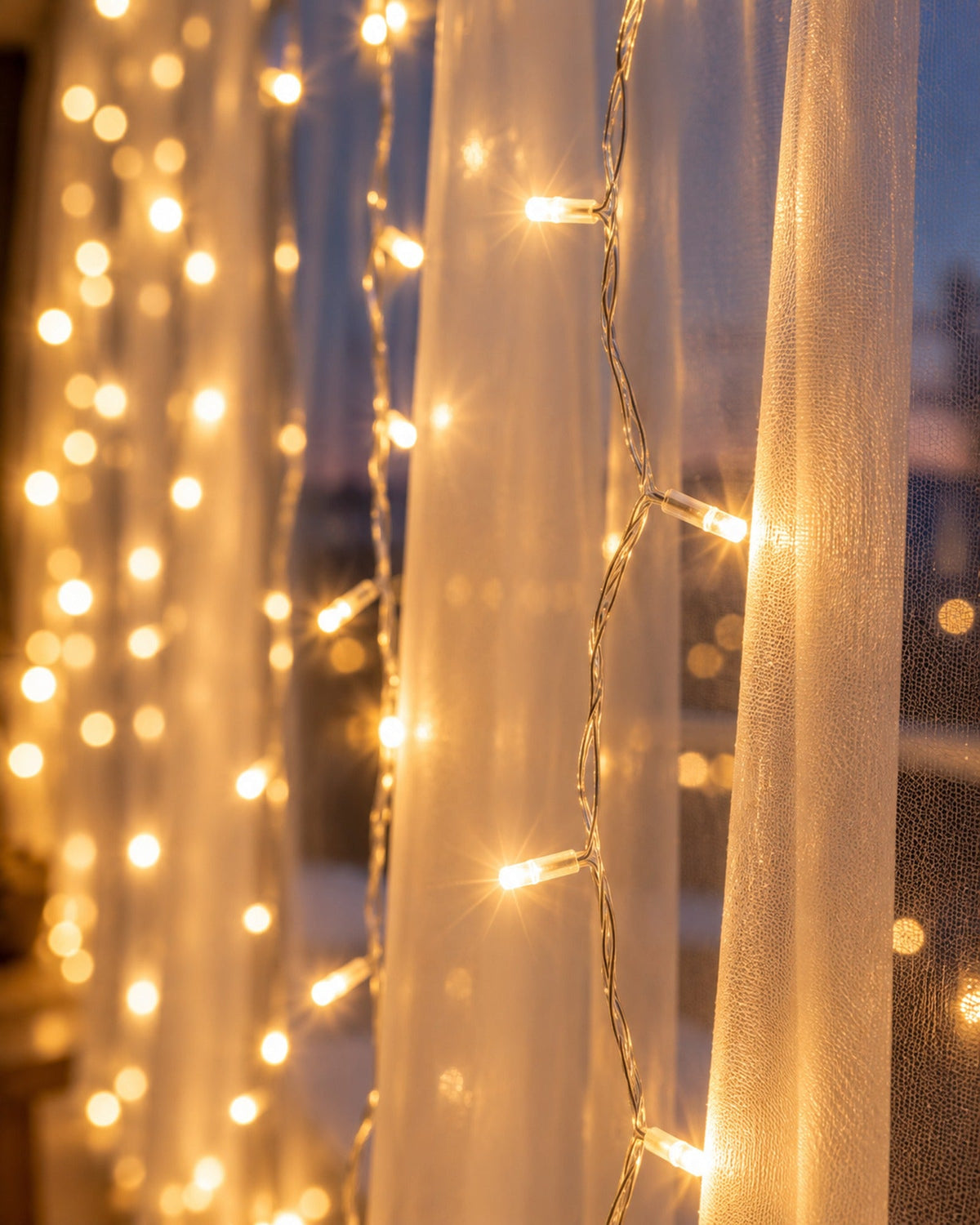 Cascade Fairy Curtain Lights – Decorative LED String Lights for Cozy Home Decor