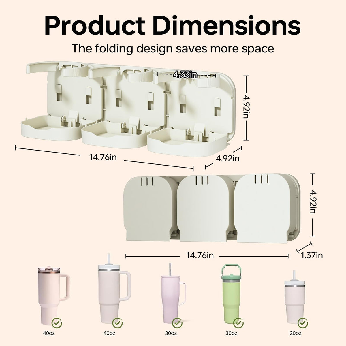 Magnetic Water Bottle Holder for Fridge – Foldable Tumbler Organizer