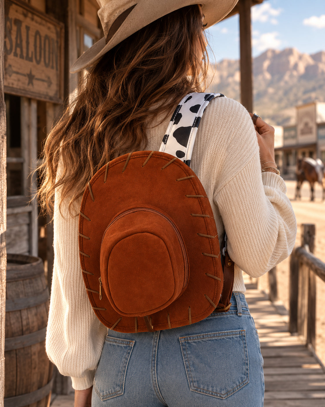 Cowgirl Hat Backpack – Western Style Travel & Everyday Backpack