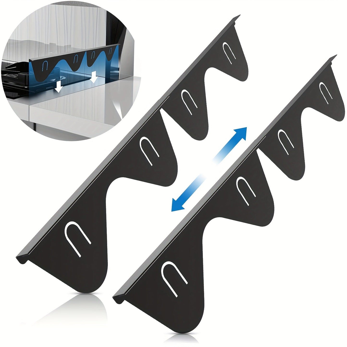 Stainless Steel Stove Gap Cover (2-piece Set)