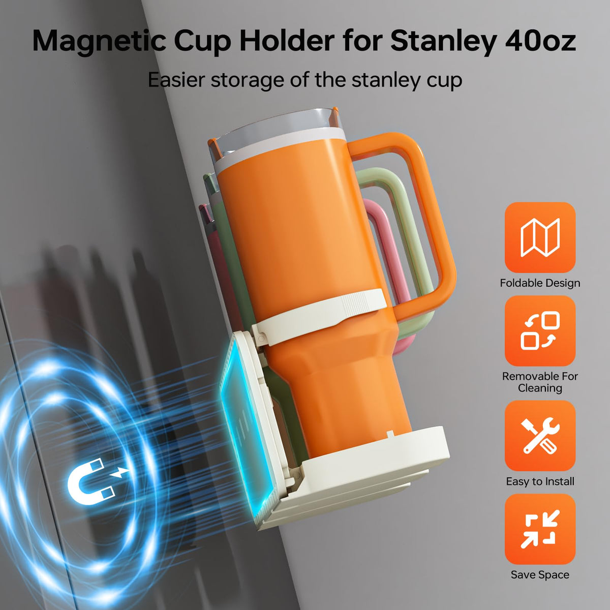 Magnetic Water Bottle Holder for Fridge – Foldable Tumbler Organizer