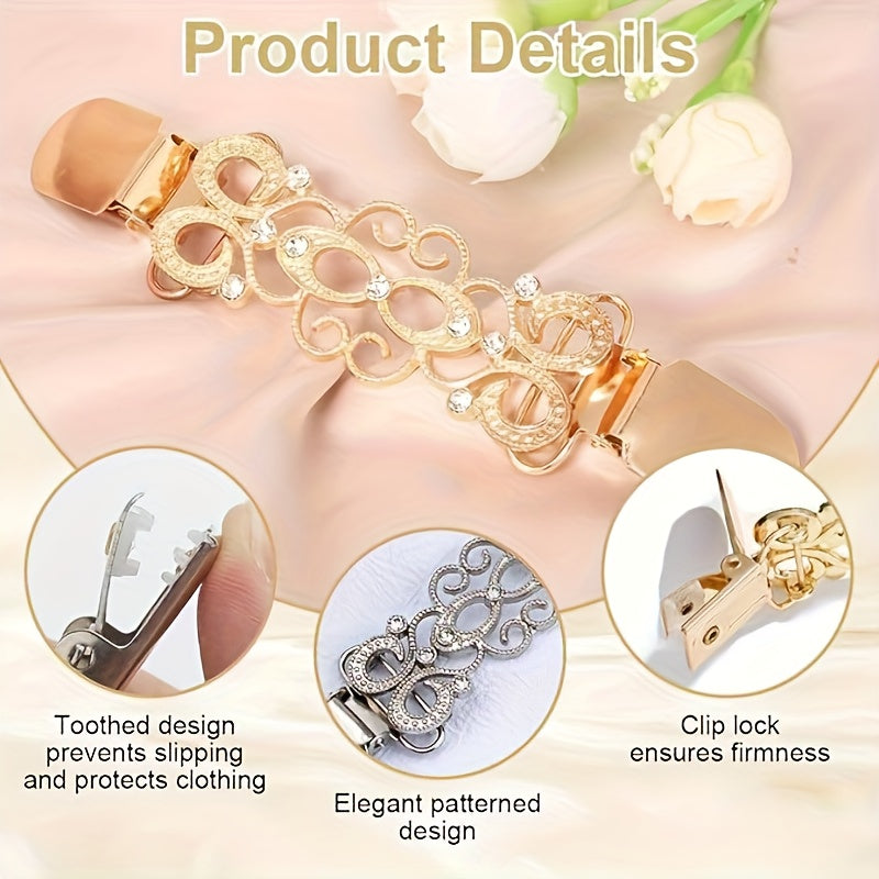 4PCS Vintage Waist Cincher Clips – Adjustable Zinc Alloy Dress & Sweater Clips