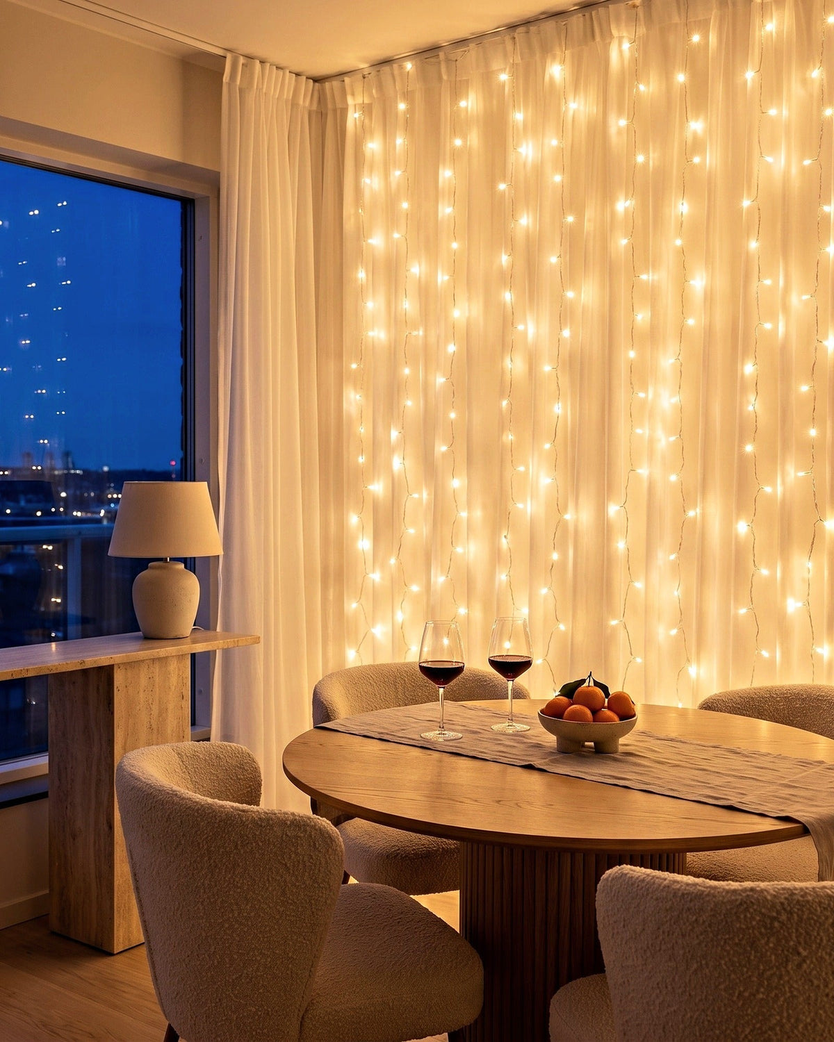 Cascade Fairy Curtain Lights – Decorative LED String Lights for Cozy Home Decor