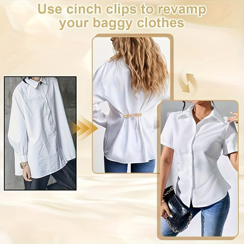 4PCS Vintage Waist Cincher Clips – Adjustable Zinc Alloy Dress & Sweater Clips