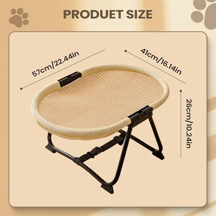 Elevated Cooling Pet Bed – Portable Breathable Dog & Cat Cot with Non-Slip Feet
