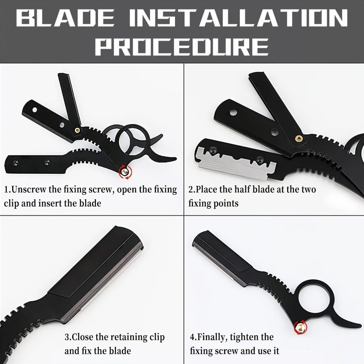 Classic Vintage Look for Barber Razor Manual Shaving, Haircutting, Beard Shaping, and Eyebrow Trimming