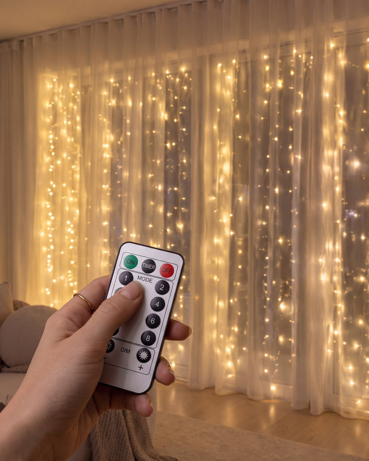 Cascade Fairy Curtain Lights – Decorative LED String Lights for Cozy Home Decor