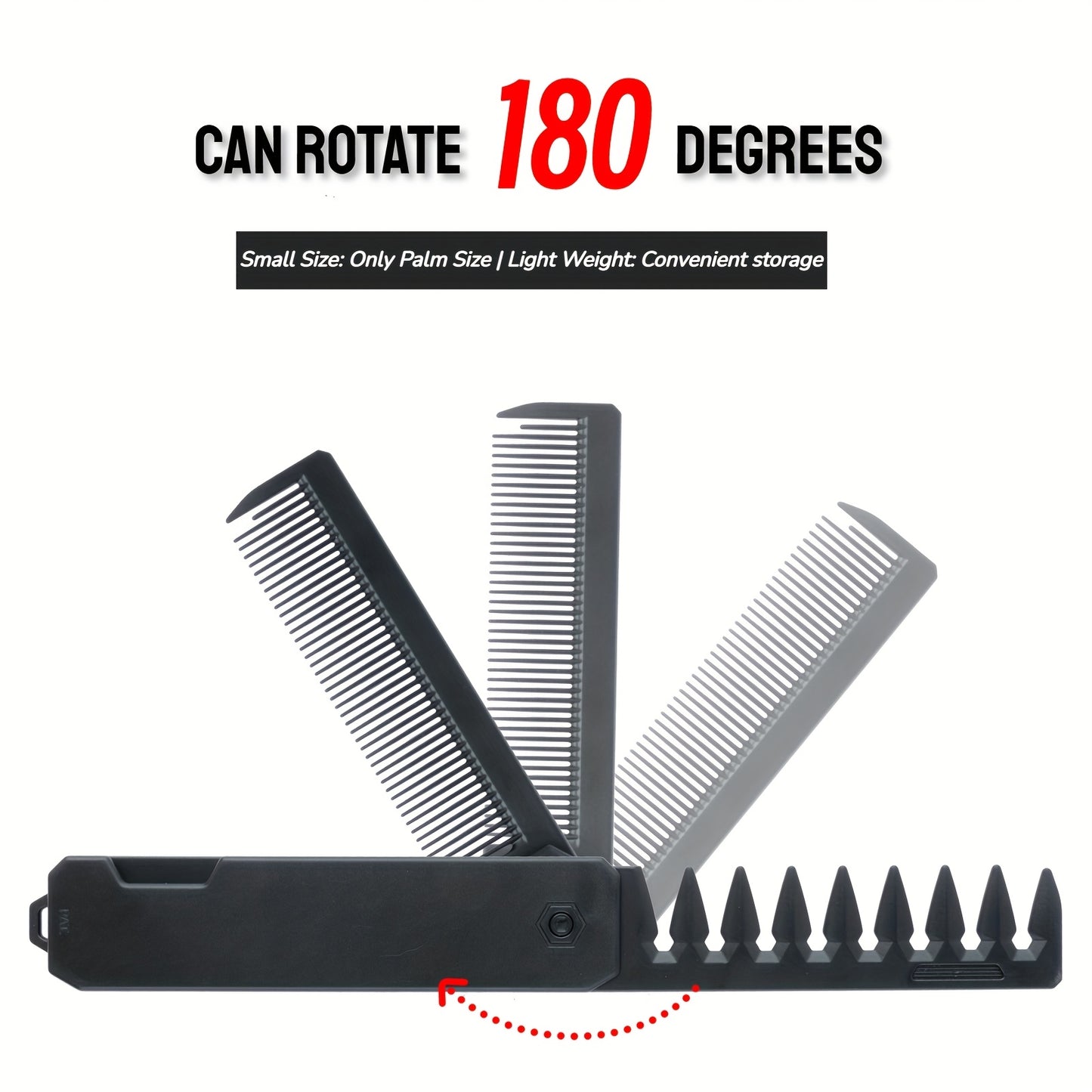 3-in-1 Folding Comb for Men'S Beard Styling, Oil Head Styling, Smooth Hair Straightening