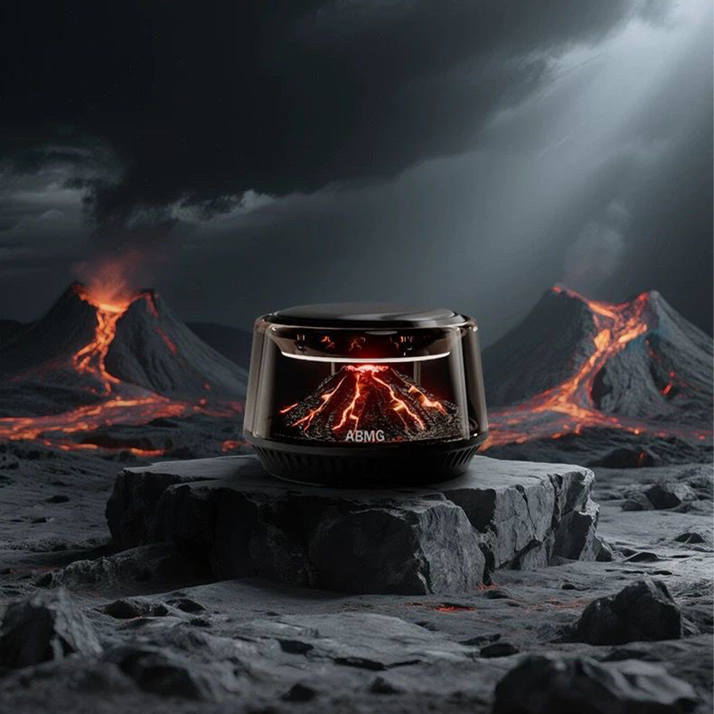 Volcano & Glacier Car Air Freshener – Solar-Powered Fragrance Diffuser