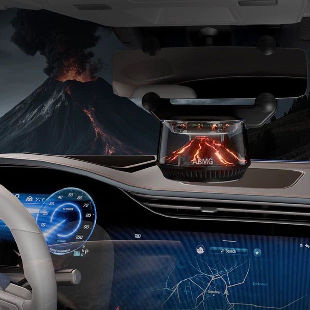 Volcano & Glacier Car Air Freshener – Solar-Powered Fragrance Diffuser