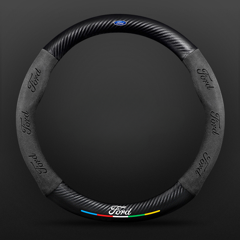 TrackVibe | Carbon Suede Steering Wheel Cover – Anti-Slip & Wear-Resistant