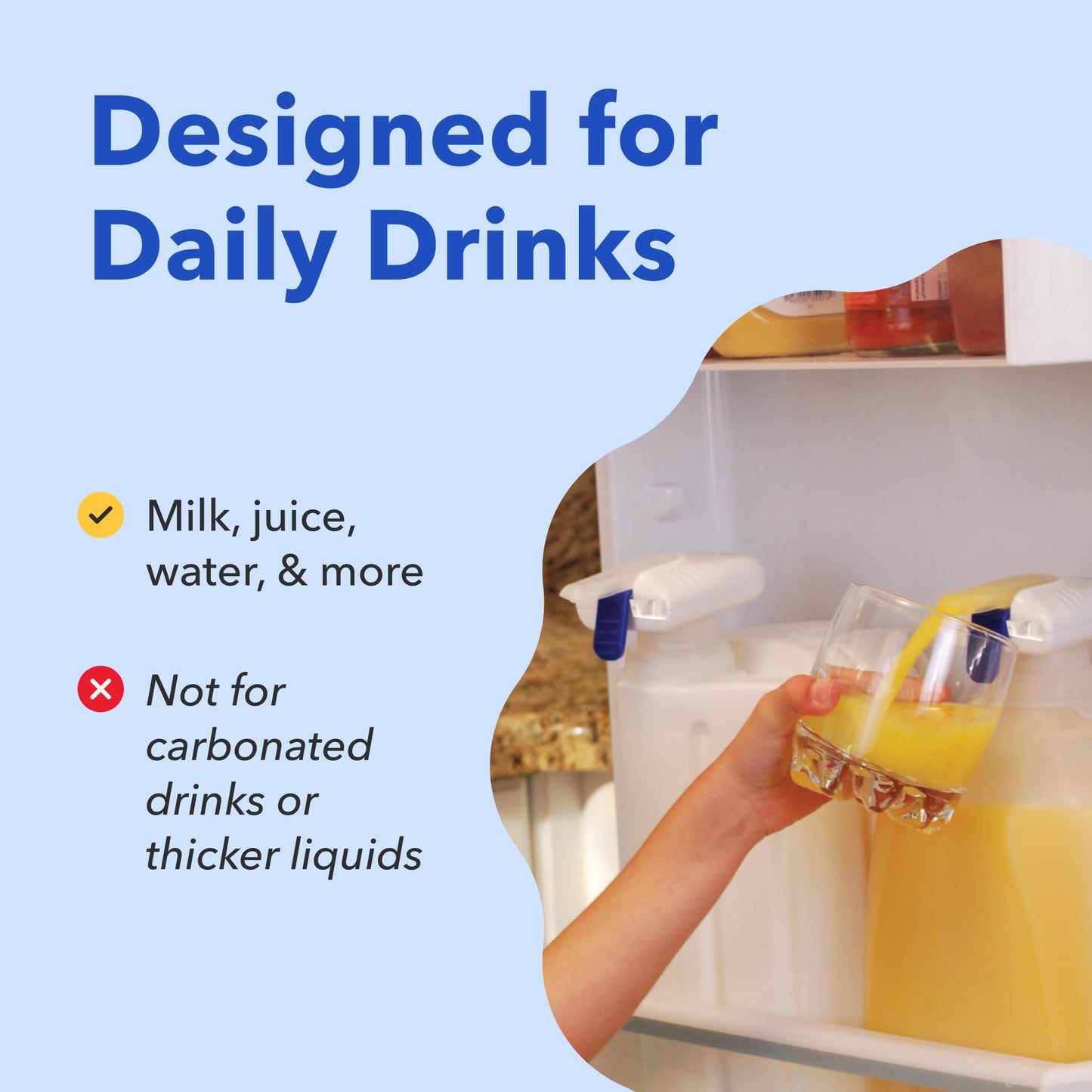 Automatic Drink Dispenser for Fridge– One-Touch No-Spill Beverage Pourer