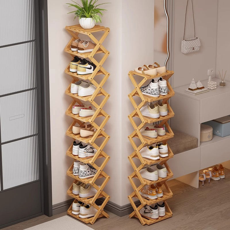 Wooden Collapsible Shoes Shelf: Space-Saving & Practical Design