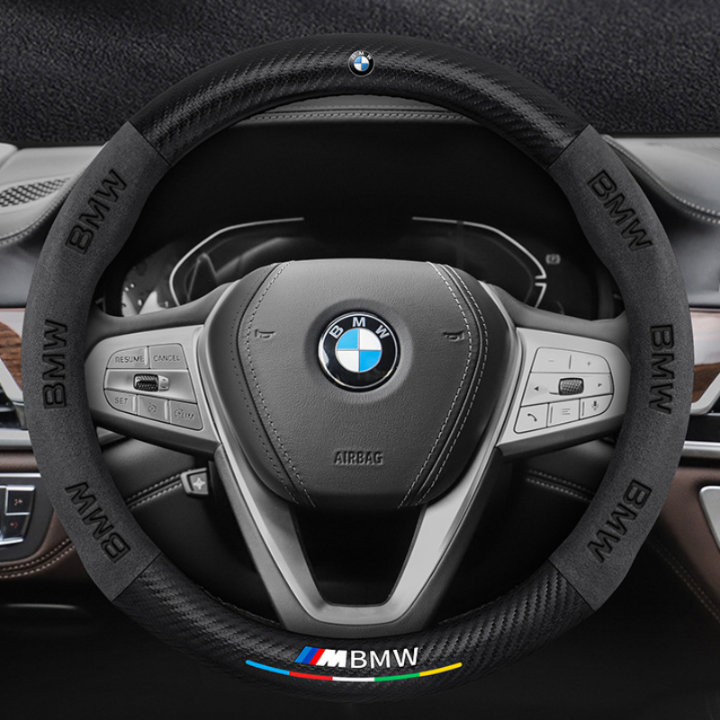 TrackVibe | Red Carbon Suede Steering Wheel Cover – Anti-Slip & Wear-Resistant