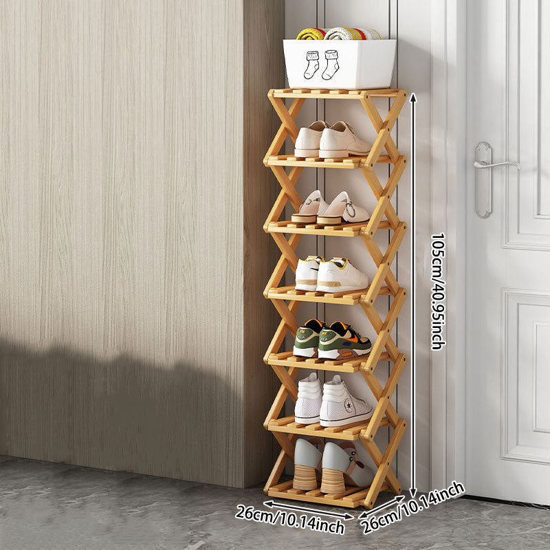 Wooden Collapsible Shoes Shelf: Space-Saving & Practical Design