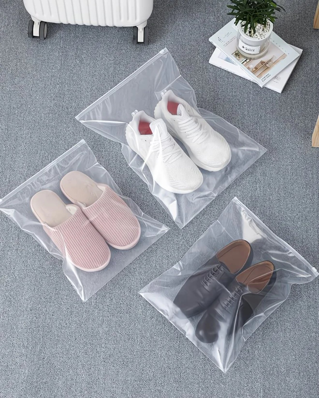 Dustproof & Waterproof Clear Waterproof Shoe Bag with Zipper