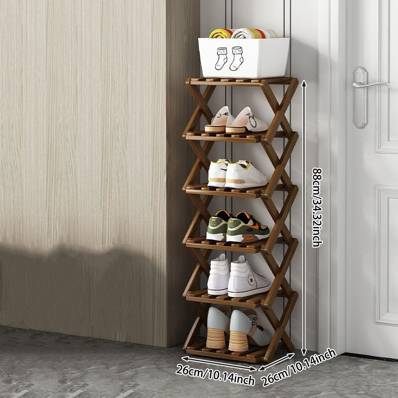 Wooden Collapsible Shoes Shelf: Space-Saving & Practical Design
