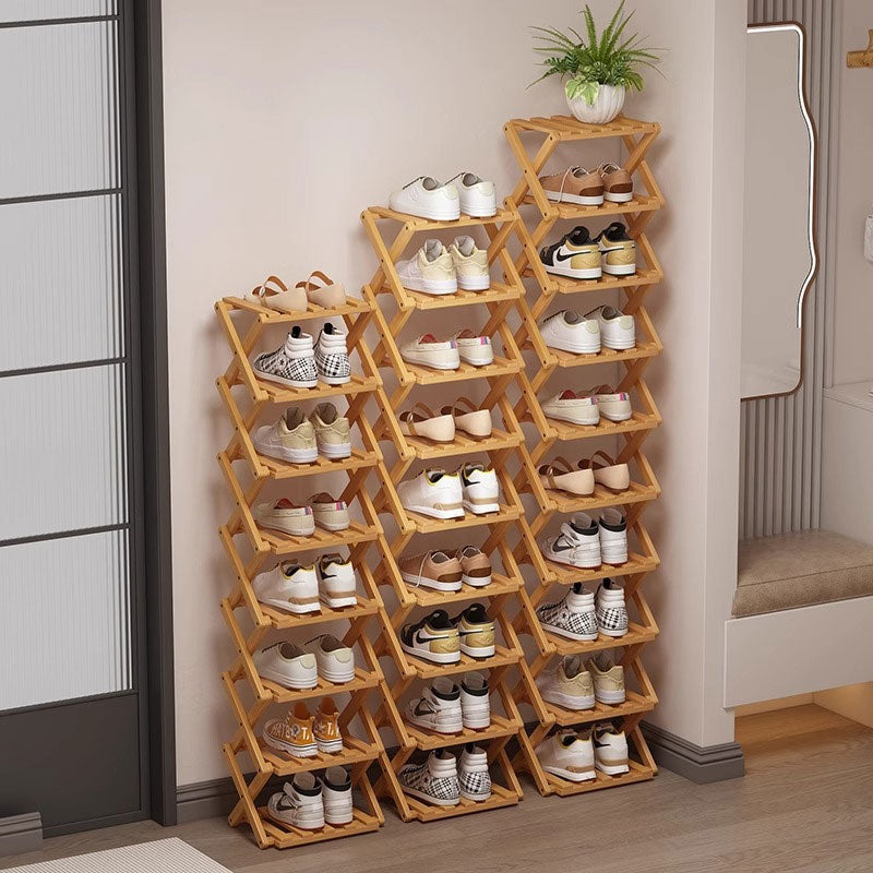 Wooden Collapsible Shoes Shelf: Space-Saving & Practical Design