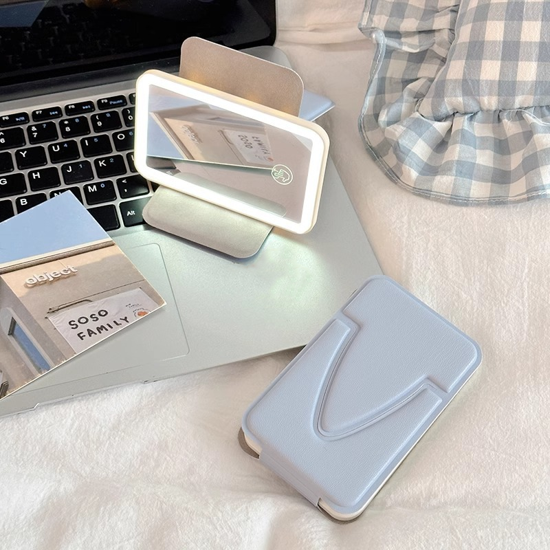 Portable Makeup Mirror – Foldable with LED Light