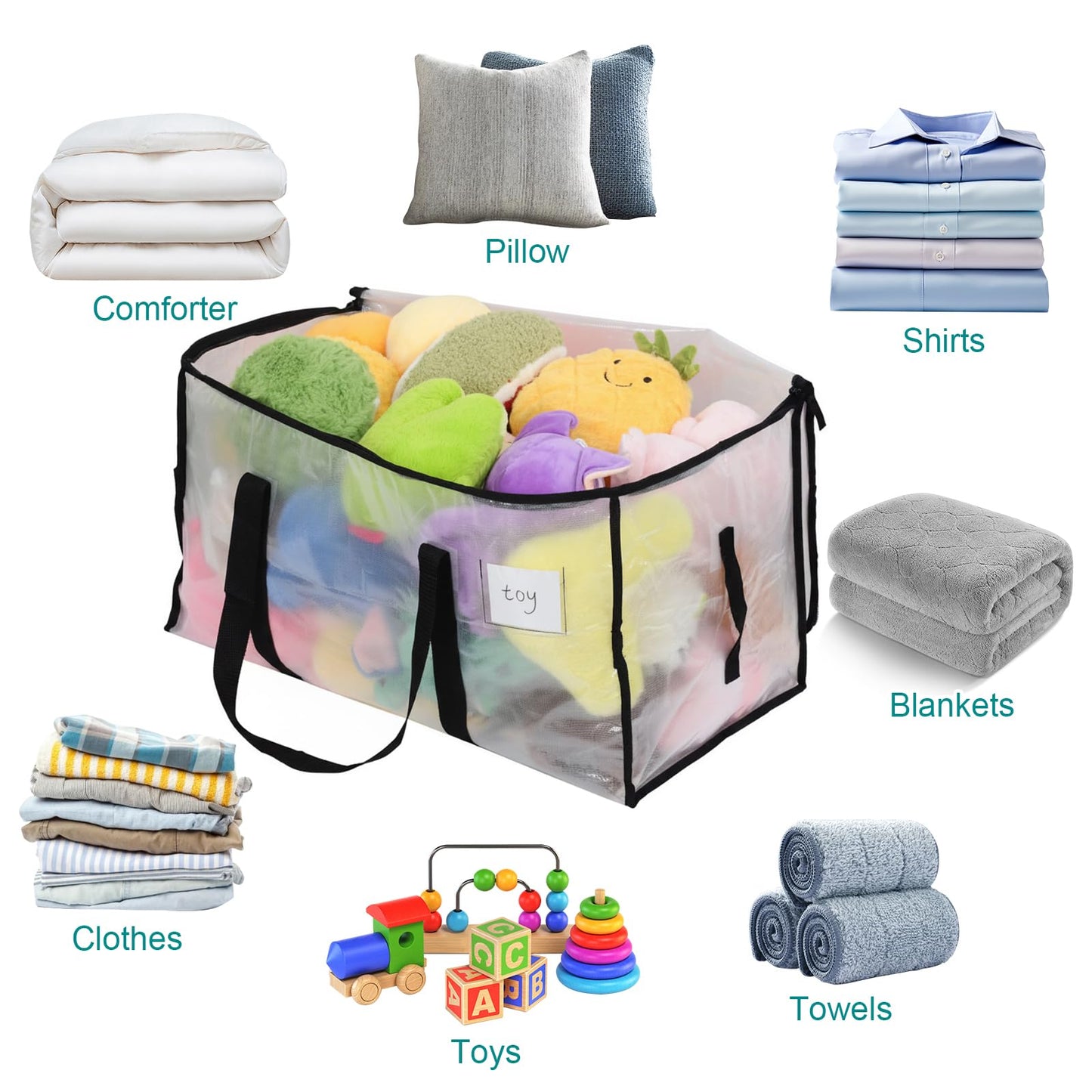 Extra Large Moving Bags – Reusable Clothes & Household Storage Bags with Handles