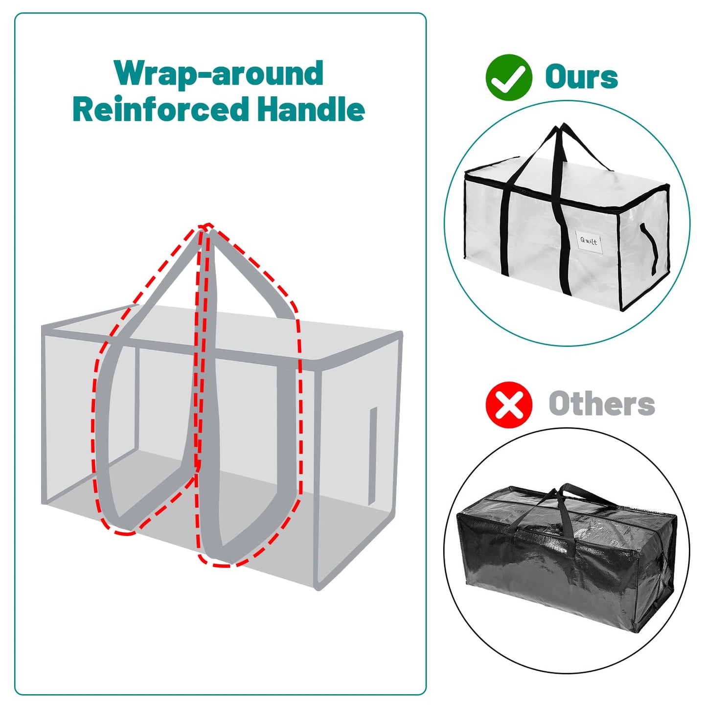 Extra Large Moving Bags – Reusable Clothes & Household Storage Bags with Handles