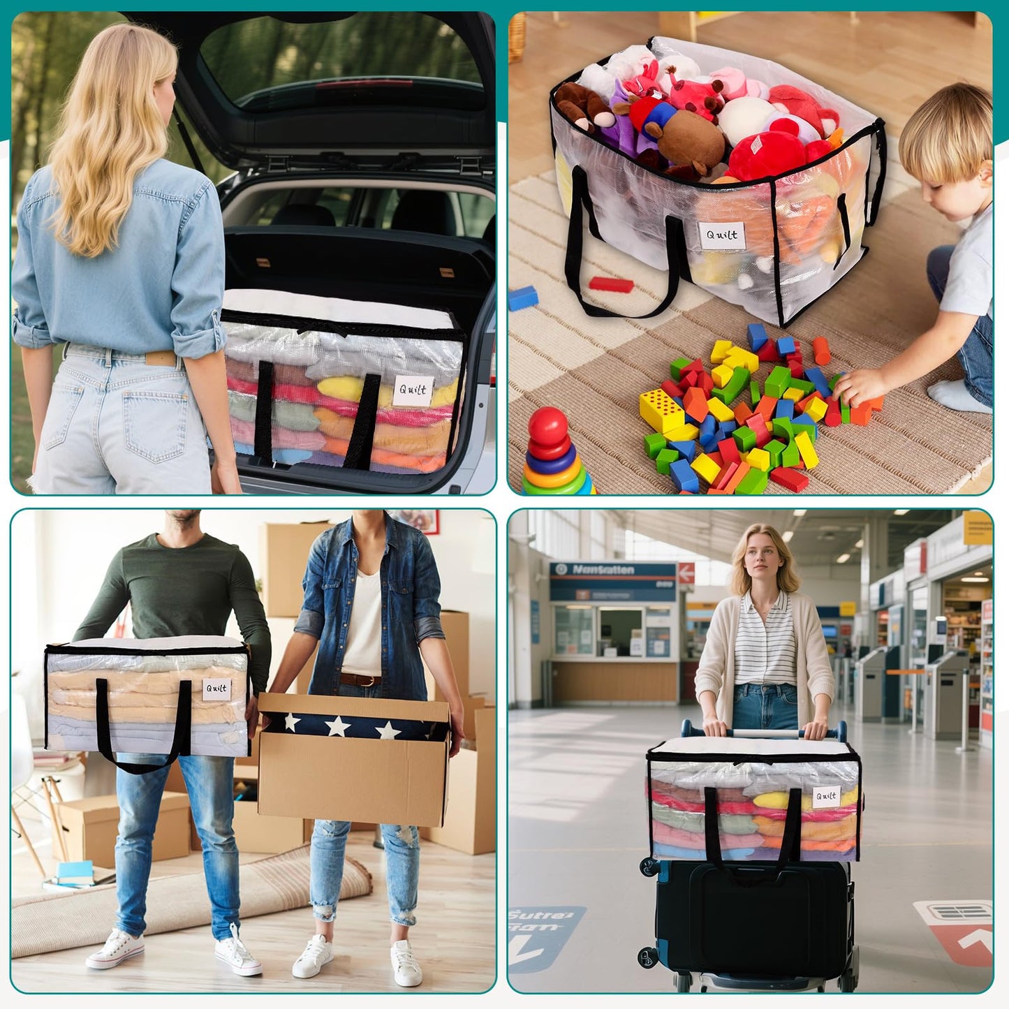 Extra Large Moving Bags – Reusable Clothes & Household Storage Bags with Handles