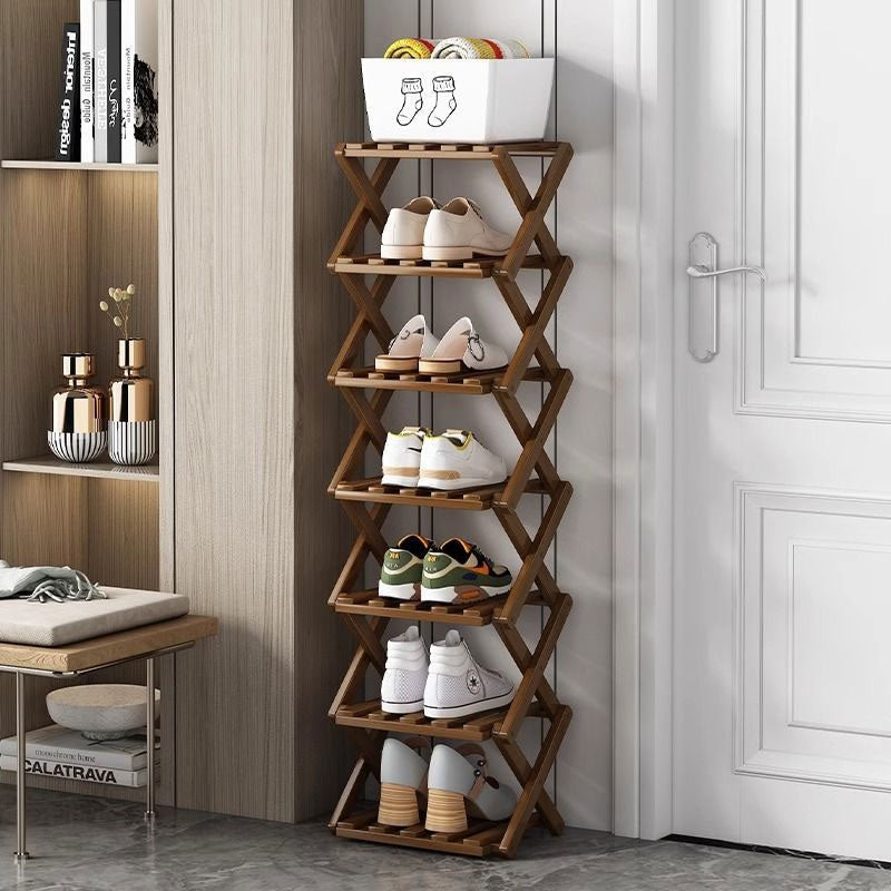 Wooden Collapsible Shoes Shelf: Space-Saving & Practical Design