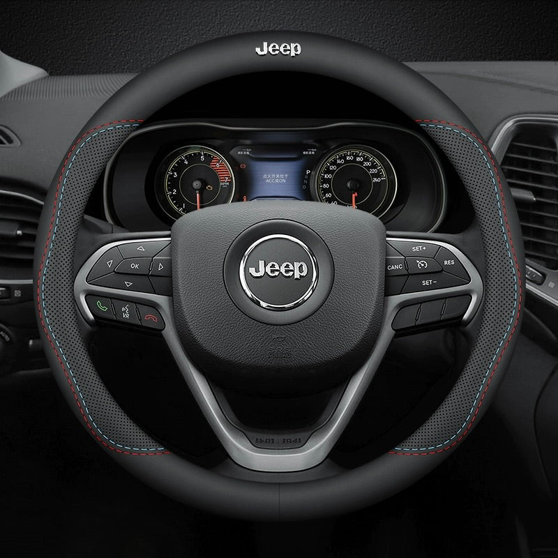 Premium Nappa Leather Steering Wheel Cover - Luxurious Comfort, Breathable Design, and All-Season Durability