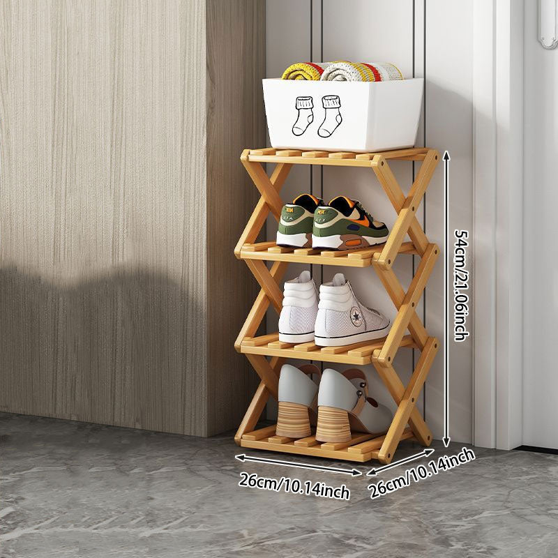 Wooden Collapsible Shoes Shelf: Space-Saving & Practical Design