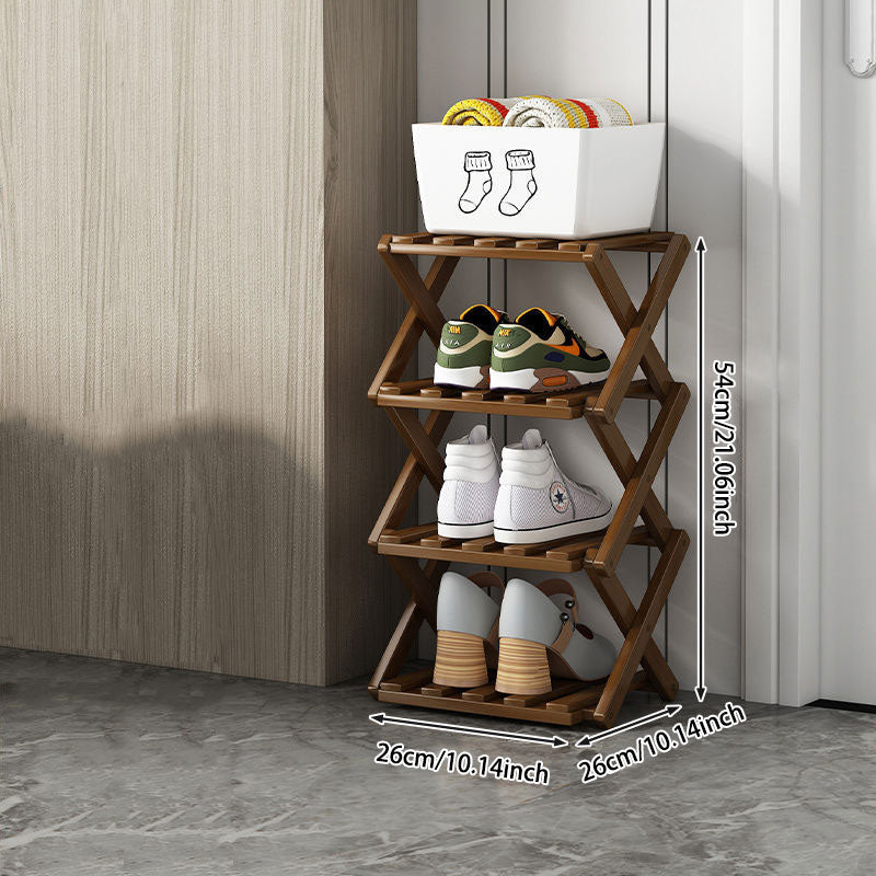 Wooden Collapsible Shoes Shelf: Space-Saving & Practical Design