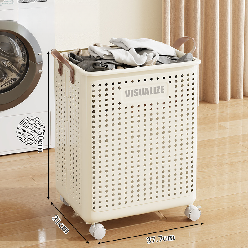 Large Capacity Collapsible Laundry Basket: Breathable Design & Built-In Wheels