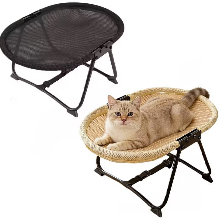 Elevated Cooling Pet Bed – Portable Breathable Dog & Cat Cot with Non-Slip Feet