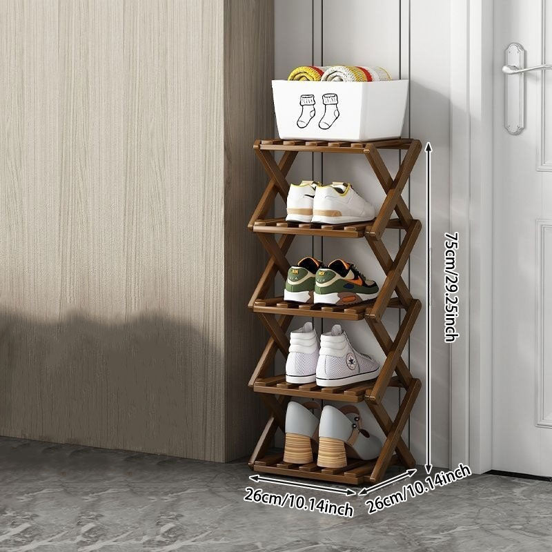 Wooden Collapsible Shoes Shelf: Space-Saving & Practical Design